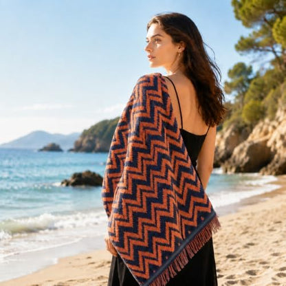 ecolook Chevron Beach and Bath Towels 2 Pack, Decorative Cotton