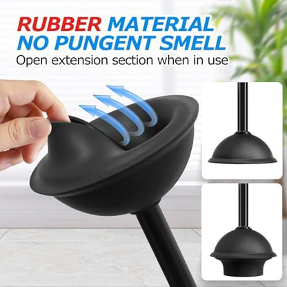 FORASTO 3in1 Toilet Plunger and Brush Set - Home Bathroom Cleaning Tools