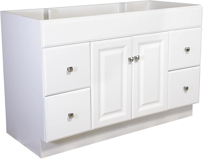 Design House Wyndham 48 Inch Bathroom Vanity, Ready to Assemble, Solid Wood, White, 597278