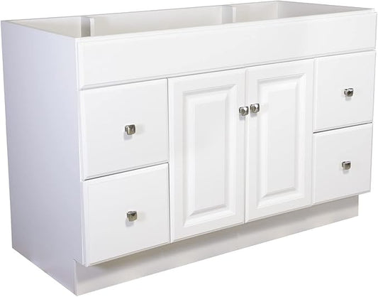 Design House Wyndham 48 Inch Bathroom Vanity, Ready to Assemble, Solid Wood, White, 597278
