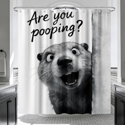 Extra Tall Shower Curtain XL Funny Cute Otter, 70 x 78 Inchs
