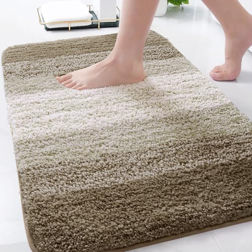 Arotive Microfiber Bathroom Rugs, Shaggy Soft Absorbent Bath Rug, 34x21
