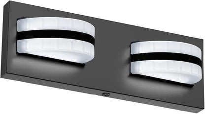 LED Bathroom Vanity Light, 360°Rotatable, 3CCT 2 Light, Black Modern Matte Bathroom Lighting Fixtures, Over Mirror Vanity Lights for Bedroom, Living Room, ETL Certified