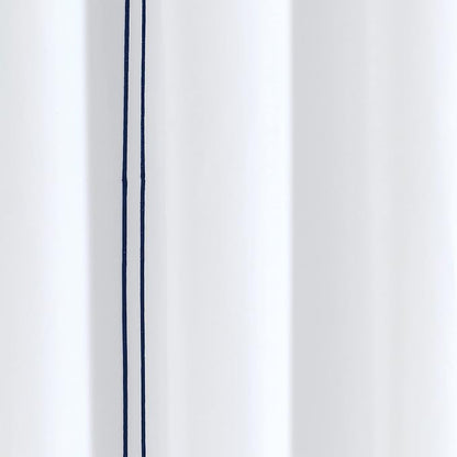 Lush Decor Hotel Collection Shower Curtain Single 72" W x 72" L White & Navy - White Shower Curtains for Bathroom - Bathroom Curtain - Modern Decor