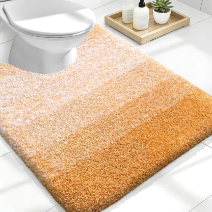 OLANLY Luxury Toilet Rugs U-Shaped 24x20, Soft Absorbent Microfiber Mat