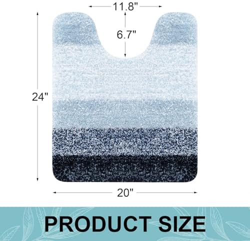 Arotive Microfiber Bathroom Rugs, Soft Absorbent Contour Toilet Rugs, 24x20