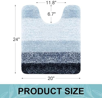 Arotive Microfiber Bathroom Rugs, Soft Absorbent Contour Toilet Rugs, 24x20