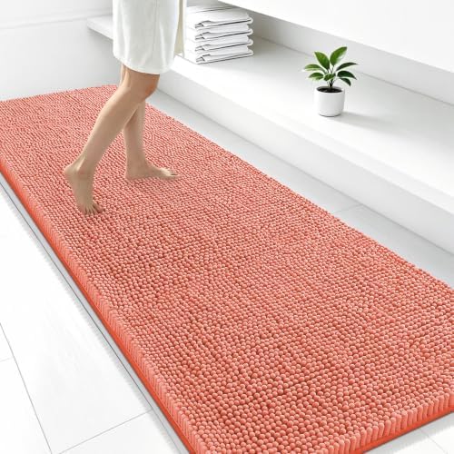 Smiry Bathroom Rugs 47X24, Luxury Chenille Extra Soft Absorbent Bath Mat