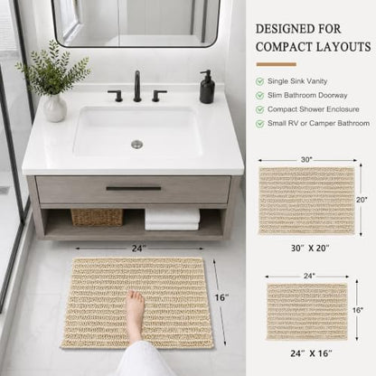 Arotive Bathroom Rugs Mat 24x16, Soft Absorbent Chenille Shaggy Bath Mat