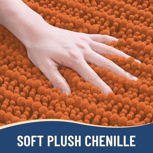 Arotive Bathroom Rugs Mat 34x21, Soft Absorbent Chenille Shaggy Bath Mat
