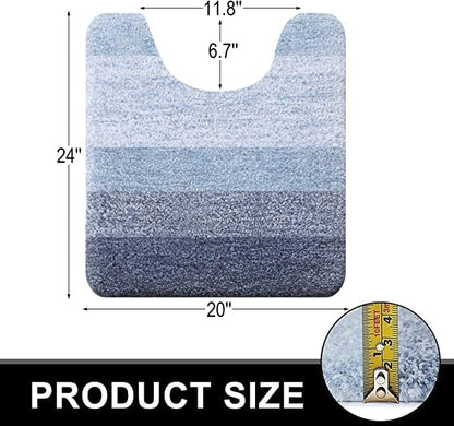 OLANLY Luxury Toilet Rugs U-Shaped 24x20, Soft Absorbent Microfiber Mat