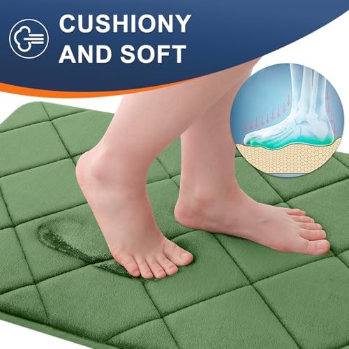 OLANLY Memory Foam Toilet Rugs U-Shaped 24x20, Ultra Soft and Absorbent