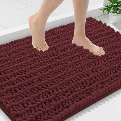 Smiry Bathroom Rugs 36X24, Extra Soft Rubber Backing Chenille Bath Mats