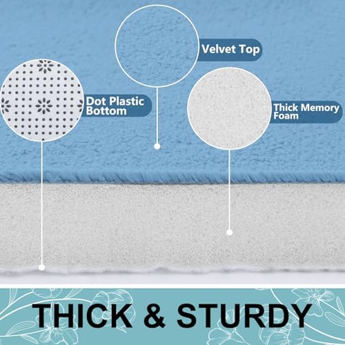 Smiry Memory Foam Bath Mat 24x16, Extra Soft and Absorbent Bathroom Rugs