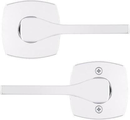 Kwikset Tripoli Lever Interior Passage Door Handle, Lever for Closet and Hallway Doors, Reversible Non-Locking Handle Lever, Polished Chrome (Pack of 10)