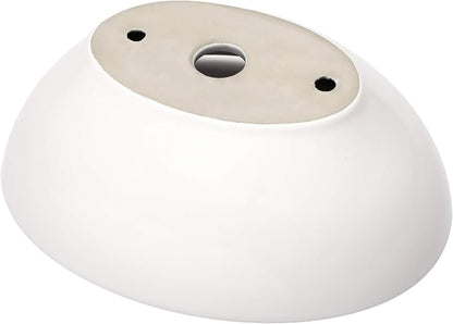 Dcolora Bowl Sink for Bathroom 16"x13" White Oval Vessel Sink Above Counter Vanity Sink Bowl Basin, Boat(Egg) Shape 16"x13" - DC-V8897