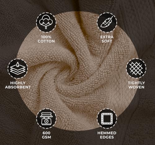 Avalon Towels Beige Bath Towels, Beige Towel Set, 8pc