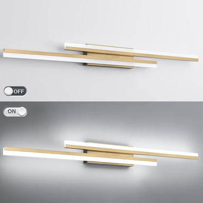 PRESDE 48" LED Vanity Light Bar, Modern Brushed Gold Bathroom Light Fixtures Over Mirror