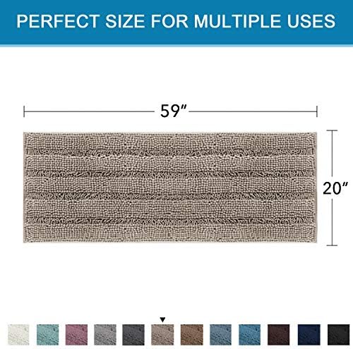 H.VERSAILTEX Bathroom Rugs Bath Mat Runner Rug Non Slip Kitchen Rug Extra Long Bath Rug Runners Oversized 59" x 20" Absorbent Washable Dry Fast Plush Area Rug for Bathroom/Bedroom - Taupe