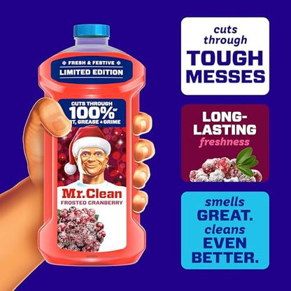 Mr. Clean All Purpose Cleaner, Cleaning Liquid, Frosted Cranberry, 41 Fl Oz (Pack of 4)