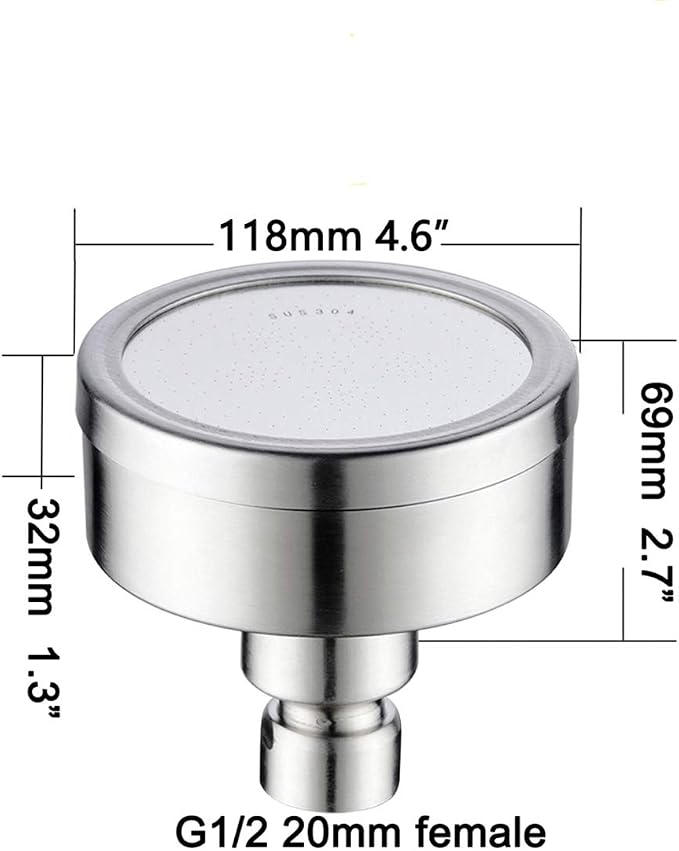 CIENCIA High Pressure Shower Head Stainless Steel Overhead Shower Head 4.6″ Anti-clog Fixed Showerhead Brushed Nickel, BD141AS
