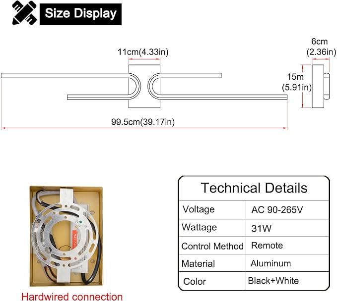 Modern LED Bathroom Vanity Light, Dimmable Vanity Light Fixture, Gold Bathroom Light Fixtures over Mirror, Wireless LED Wall Sconce with Remote Control, 39.17 Inch Wall Light for Bedroom, Living Room