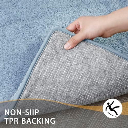 MINIDEAR Bathroom Rugs 32x20 Light Blue - Thick Memory Foam Bath Mat, Ultra Soft & Plush Non-Slip, Quick Dry, Absorbent Washable Floor Microfiber Mat for, Home Decor Accessories