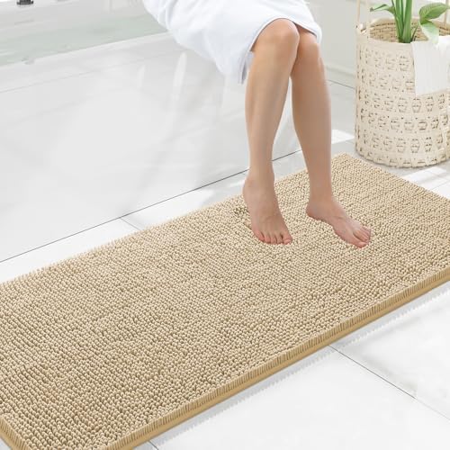 Smiry Bathroom Rugs 59X20, Luxury Chenille Extra Soft Absorbent Bath Mat