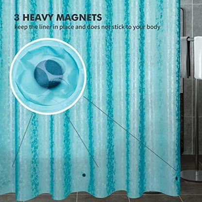 Bostofy Waterproof and Plastic Shower Curtain Liner 8G EVA Thick Shower Curtain 72" Width x 78" Lenght,Fits Any Bathroom,Durable and Easy to Clean