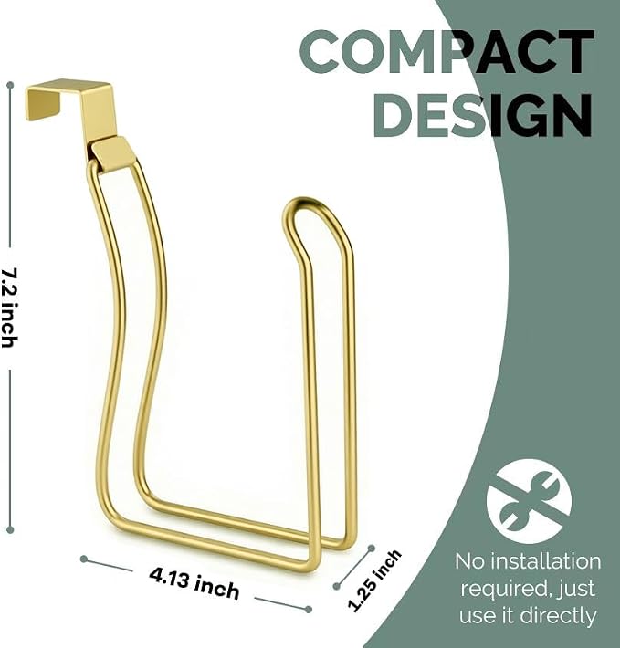 Over the Tank Toilet Paper Holder, Bathroom Organizers and Storage, Gold | Toilet Paper Roll Holder, Bathroom Toilet Paper Storage, Space Saving for Bathroom