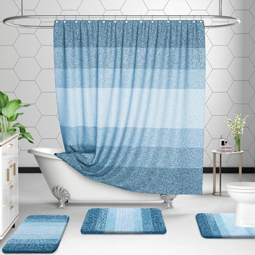 OLANLY Micorfiber Bathroom Rug Set 2 Piece, 47"x20"+24"x16"