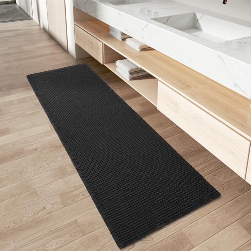 Upgraded Waffle Bath Mat Runner Absorbent Non Slip Bathroom Mat, 2' x 6'