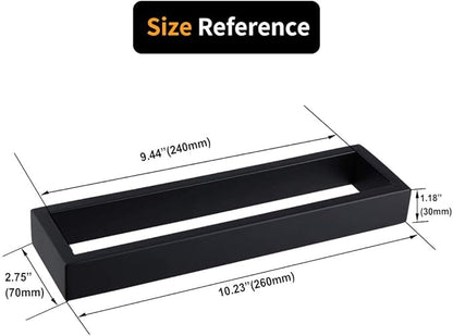 Matte Black Bathroom Towel Ring Stainless Steel Wall Mounted Hand Towel Bar Modern Square Style Towel Rack, D69018B