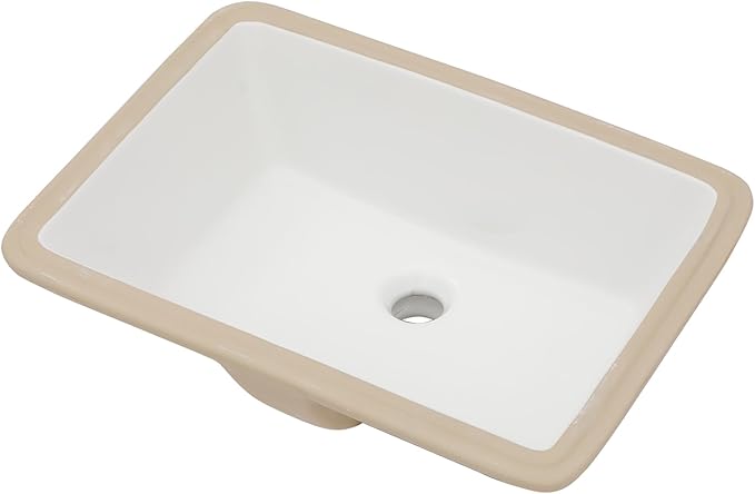Undermount Bathroom Sink 20''x14'' White Rectangle Bathroom Sink Porcelain Ceramic Sink Vanity Basin Lavatory Sink Vessel Sink