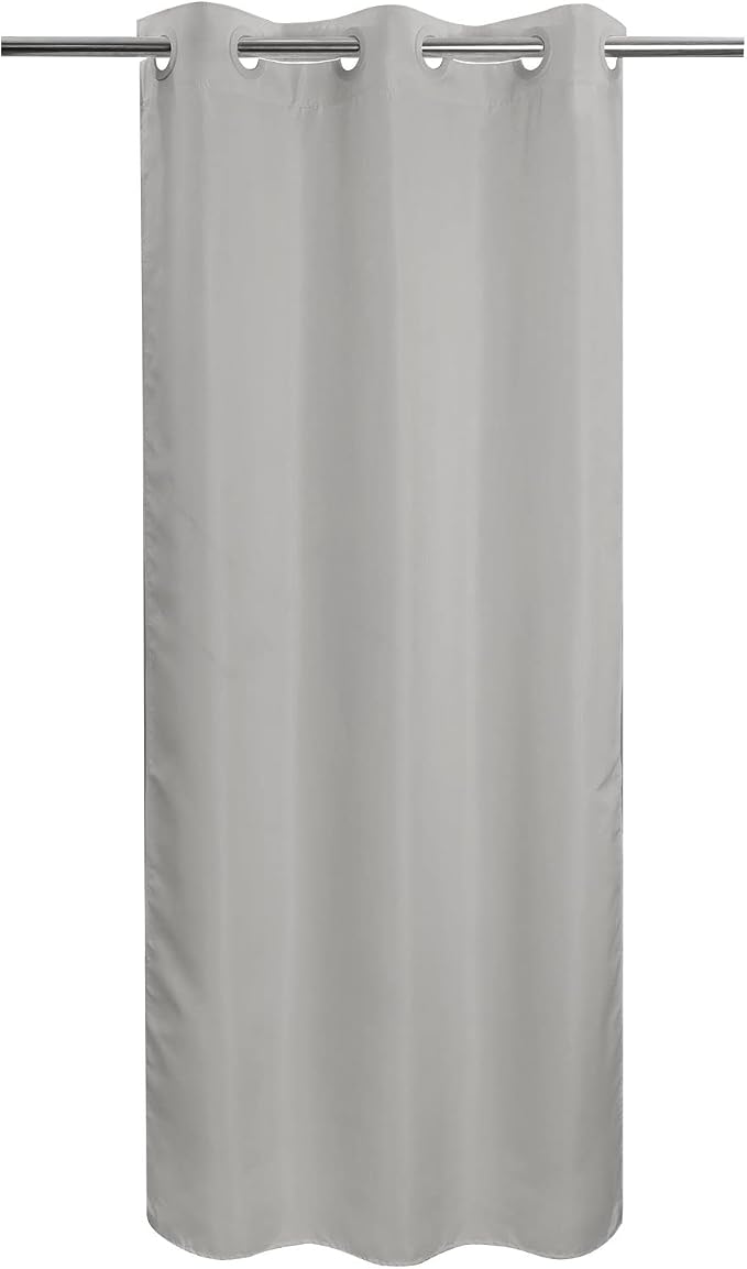 River Dream No Hook Stall Shower Curtain or Liner Microfiber Grey, 36x74 | Waterproof Small Fabric Shower Curtain Set for Narrow Stall, Bottom Magnets, Soft & Machine Washable, 36W x 74H