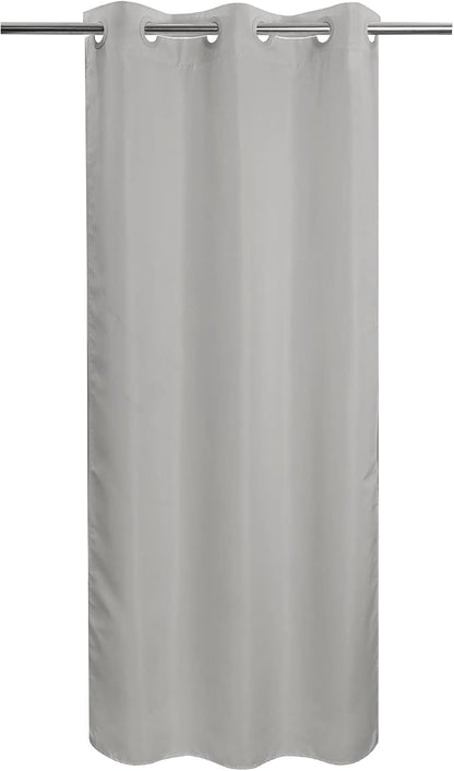 River Dream No Hook Stall Shower Curtain or Liner Microfiber Grey, 36x74 | Waterproof Small Fabric Shower Curtain Set for Narrow Stall, Bottom Magnets, Soft & Machine Washable, 36W x 74H