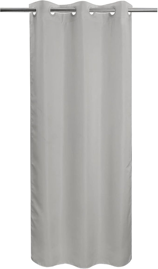 River Dream No Hook Stall Shower Curtain or Liner Microfiber Grey, 36x74 | Waterproof Small Fabric Shower Curtain Set for Narrow Stall, Bottom Magnets, Soft & Machine Washable, 36W x 74H