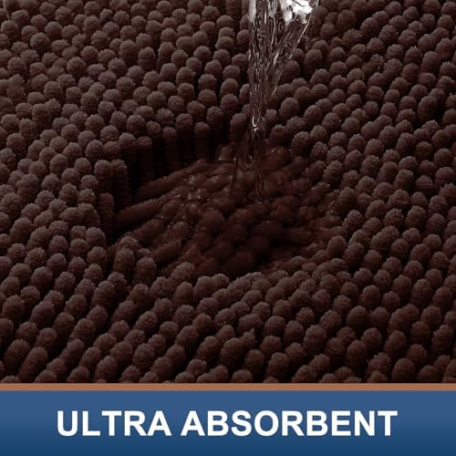 Smiry Bathroom Rugs 36X24, Luxury Chenille Extra Soft Absorbent Bath Mat