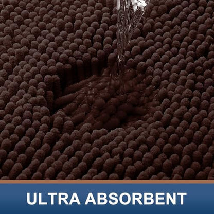 Smiry Bathroom Rugs 36X24, Luxury Chenille Extra Soft Absorbent Bath Mat