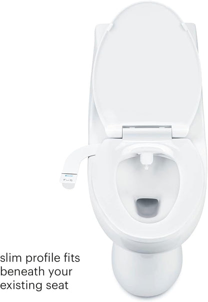 Brondell SS-150W SimpleSpa Thinline Essential Bidet Attachment for Toilet Seats with Adjustable Water Pressure, Side Arm Control, Thin Profile, White (Single Nozzle)