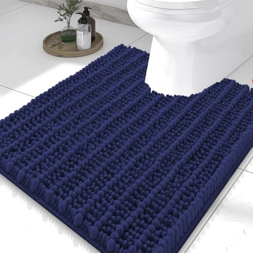 Smiry Bathroom Toilet Rugs U Shaped 24X20, Chenille Bath mats for Toilet