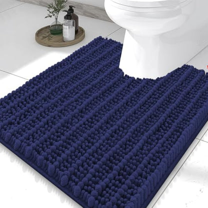 Smiry Bathroom Toilet Rugs U Shaped 24X20, Chenille Bath mats for Toilet