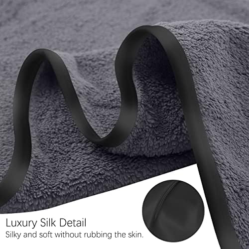 TENSTARS Silk Hemming Hand Towels for Bathroom - Quick Drying - Ultra Soft Microfiber Absorbent Towel for Bath Fitness, Gym, Shower, Hotel, and Spa - 16x28 Inch | Set of 6, Dark Grey