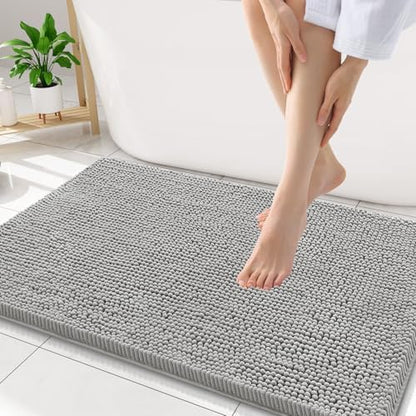 Smiry Bathroom Rugs 34X21, Luxury Chenille Extra Soft Absorbent Bath Mat