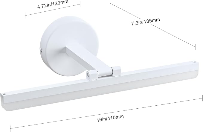 LED Modern White Bathroom Vanity Lighting Fixtures Over Mirror 16inch Rotatable Wall Lights Fixtures for Bathroom(White Light 6000K)