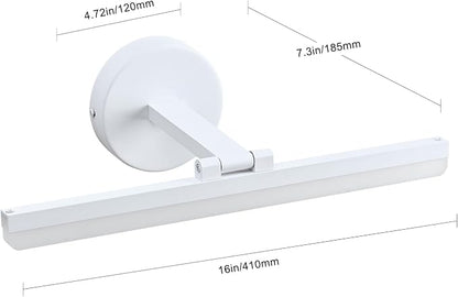 LED Modern White Bathroom Vanity Lighting Fixtures Over Mirror 16inch Rotatable Wall Lights Fixtures for Bathroom(White Light 6000K)