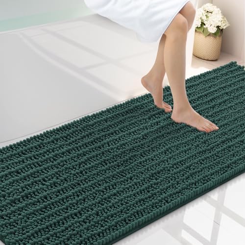 Smiry Bathroom Rugs 70X24, Extra Soft Rubber Backing Chenille Bath Mats