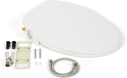 Elongated Bidet Toilet Seat – Non-Electric, Hygienic Fresh Water bidet, Adjustable water Pressure, Self-Cleaning Dual Nozzles (Rear & feminine wash) – Brass Inlet, Quiet-Close, Easy Install