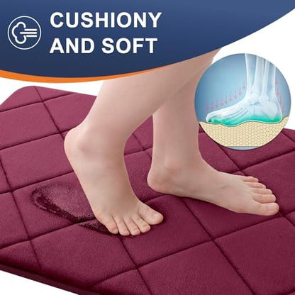 OLANLY Memory Foam Bath Mat 47x20, Ultra Soft and Absorbent Bathroom Rugs