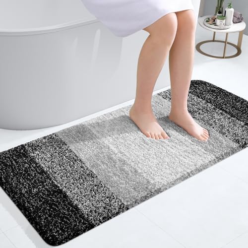 OLANLY Bathroom Runner Rug 40x20, Extra Soft Absorbent Microfiber Bath Rugs